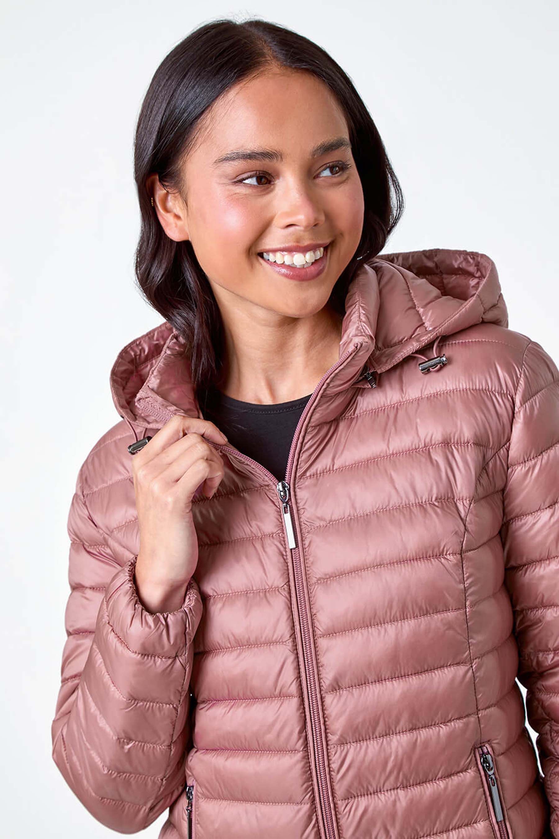 Quilted hooded down coat hotsell