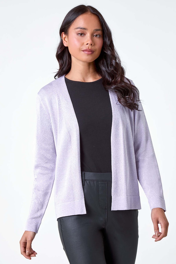 Roman Purple Sparkle Knit Cardigan - Image 1 of 4