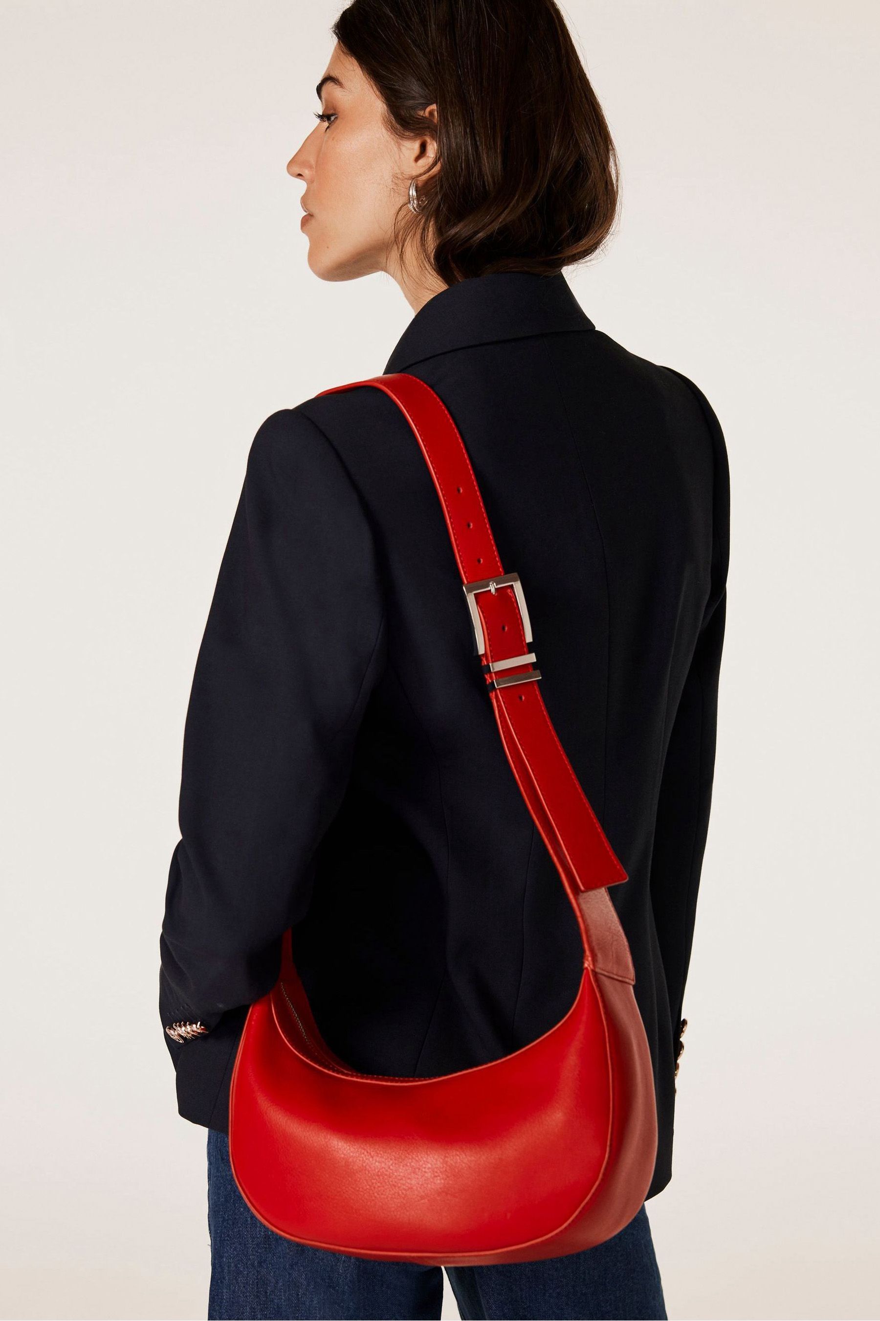 Mint Velvet Red Leather Cross Body Bag
