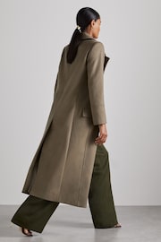 Reiss Khaki Neave Atelier Wool Blend Longline Coat - Image 7 of 8