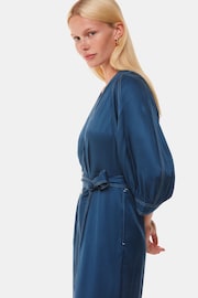 Whistles Blue Mabel Topstitch Jumpsuit - Image 4 of 5