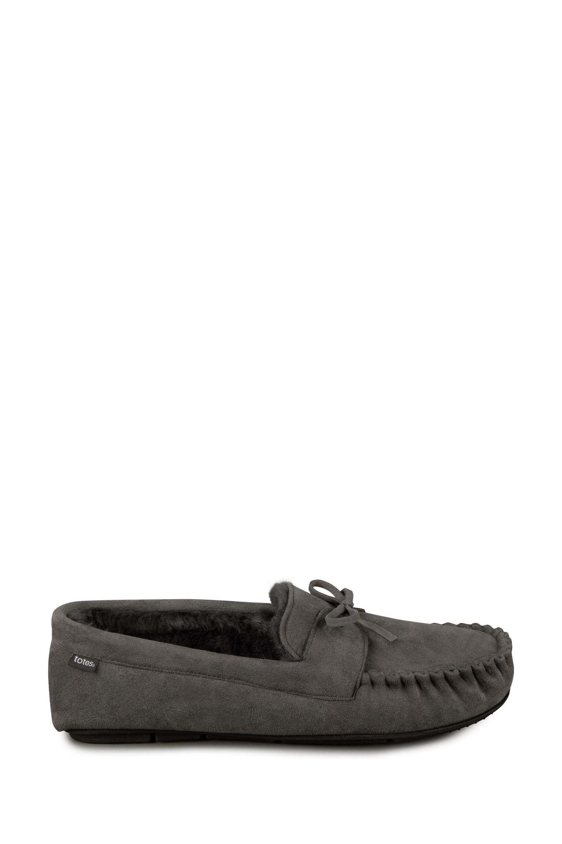 Buy Totes Grey Mens Suedette Moccasin Slippers from Next Luxembourg