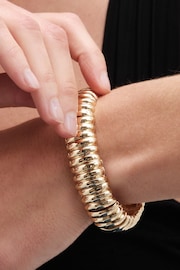 Mood Gold Polished Bubble Stretch Bracelet - Image 4 of 4