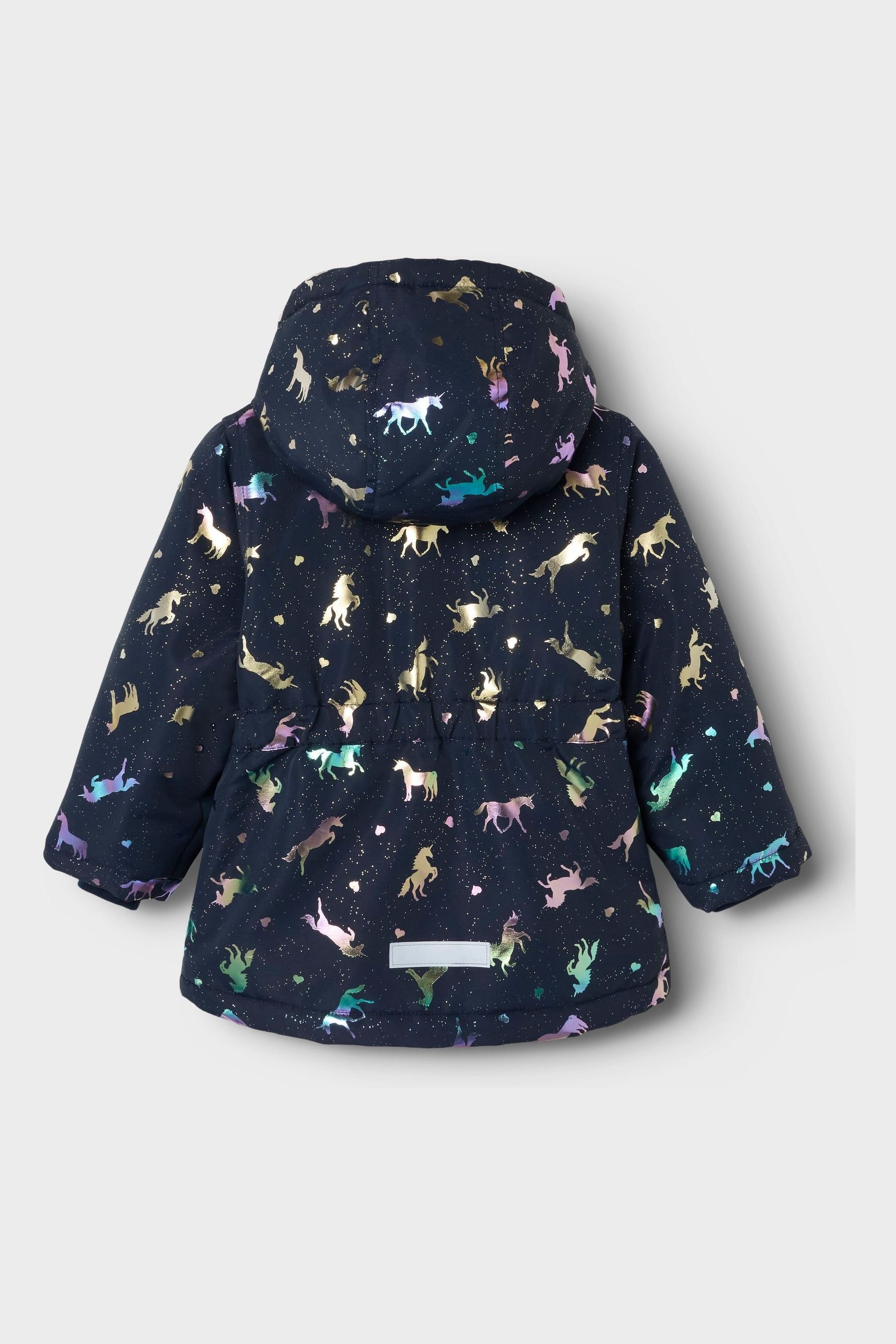 Buy Name It Blue Girls Unicorn Print Parka Jacket from the Next UK online shop