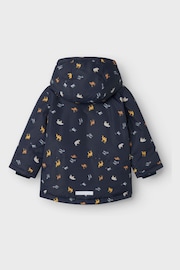 Name It Blue Boys Safari Print Parka Coat - Image 3 of 5