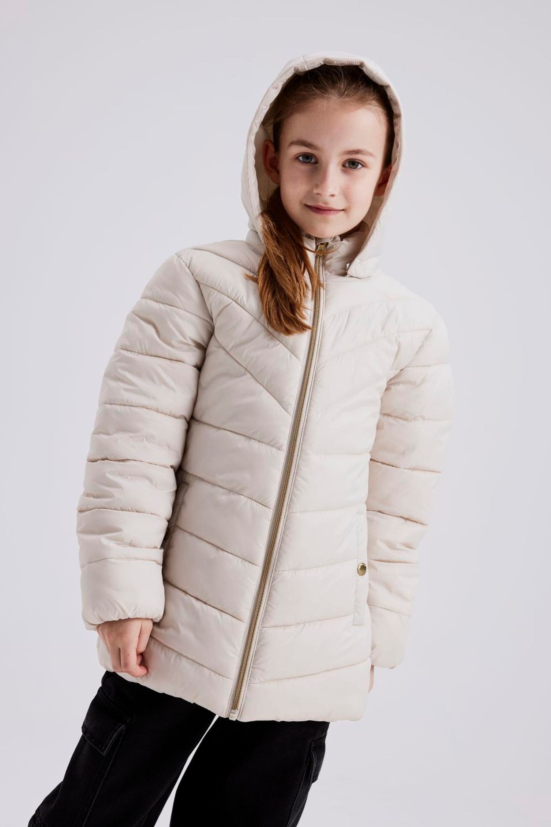 Name It Cream Girls Padded Hooded Jacket