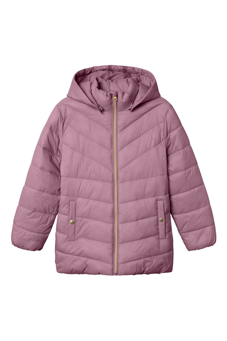 Name It Purple Girls Padded Hooded Jacket - Image 1 of 4