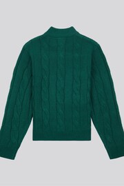 U.S. Polo Assn. Boys Blue Cable Knit Funnel Neck Jumper - Image 2 of 3