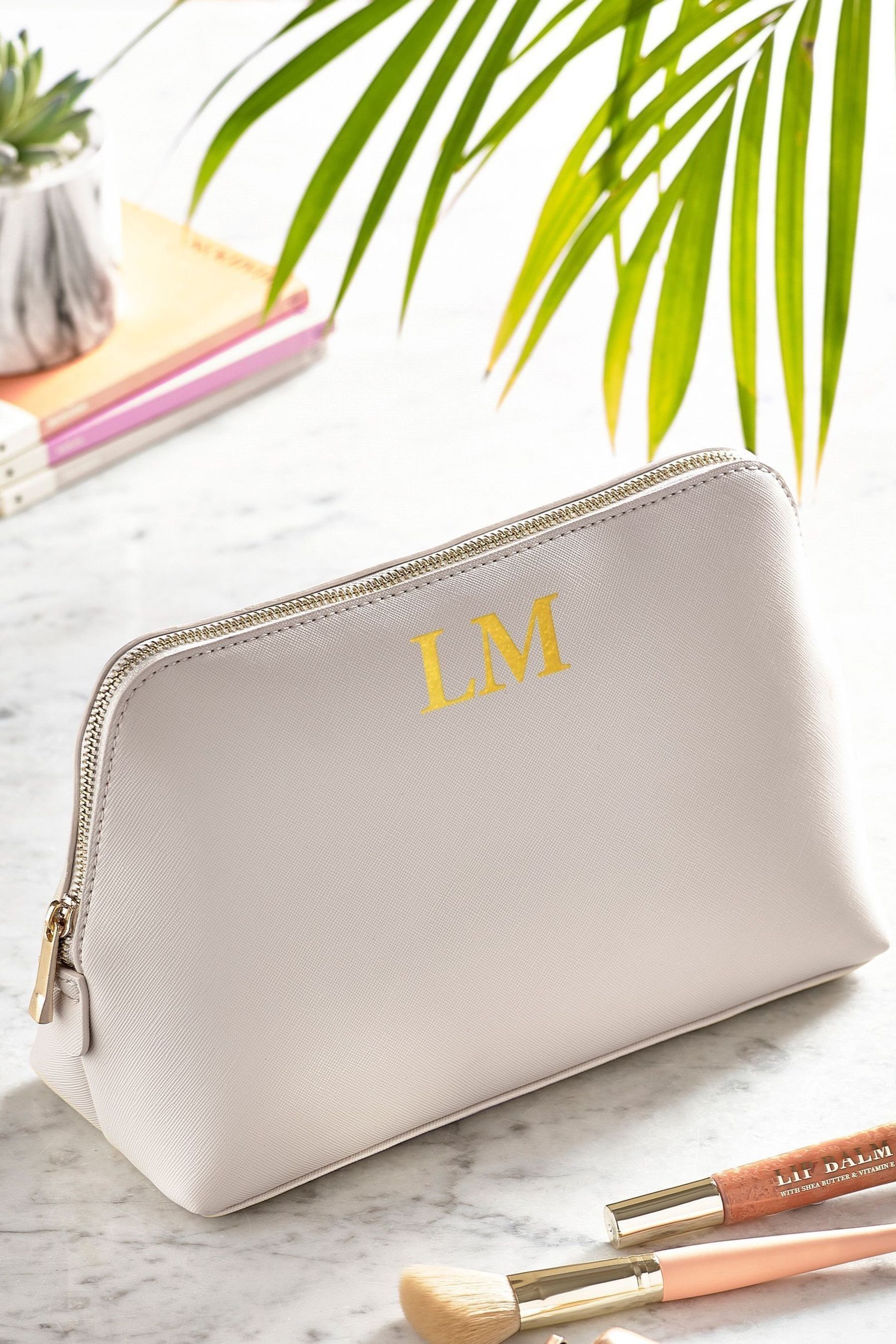 Buy Loveabode Large Natural Personalised Initial Make Up Bag from the Next UK online shop