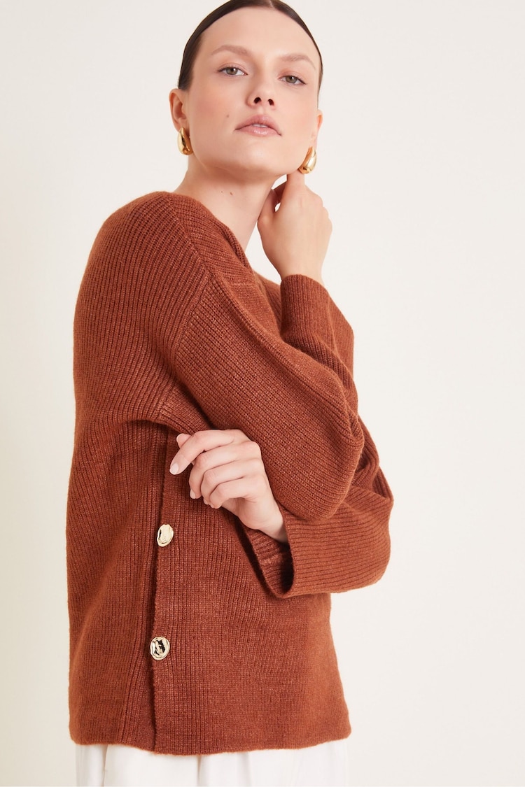 Monsoon Brown Luci Longline Jumper - Image 1 of 5