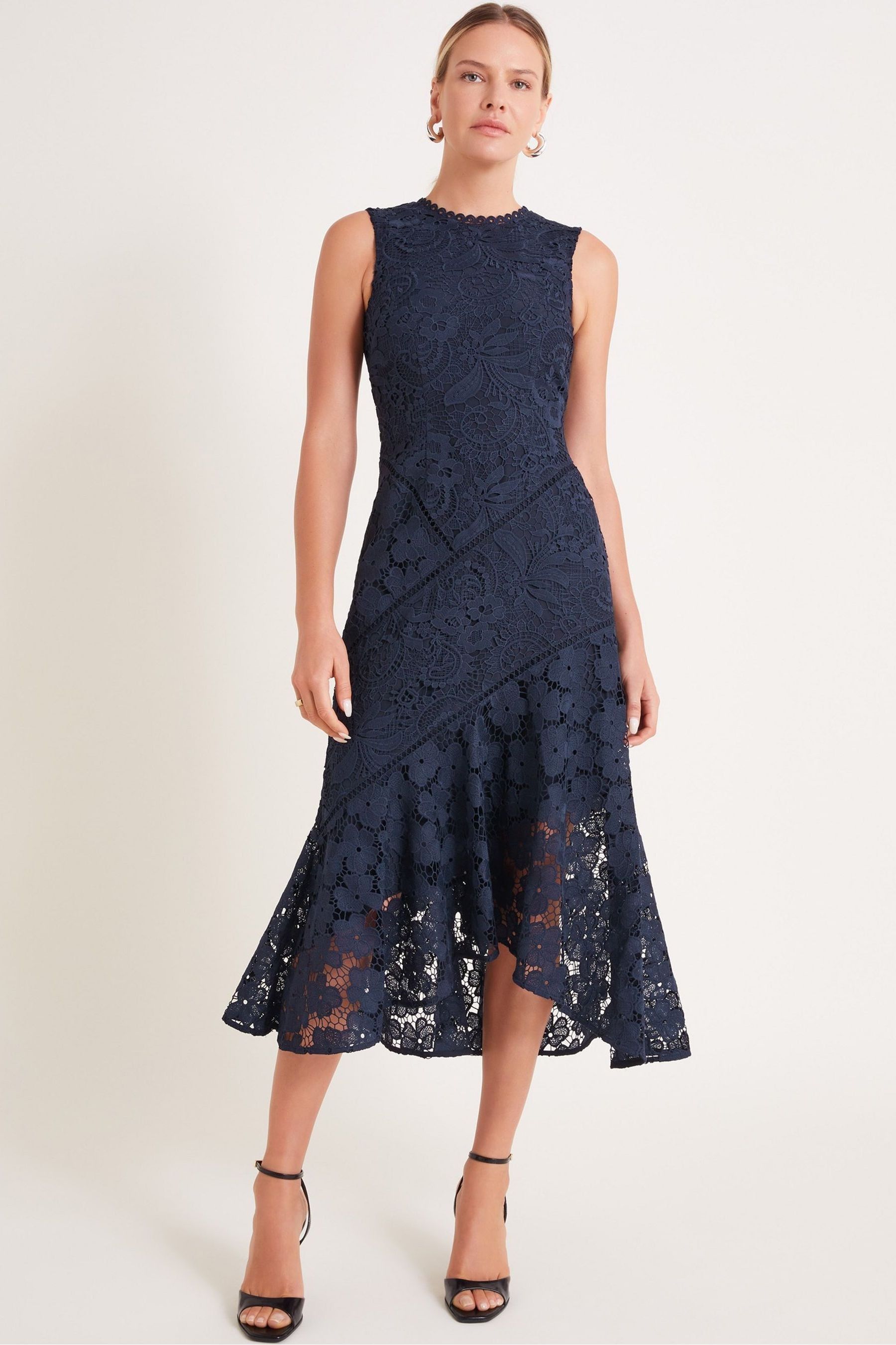 Buy Monsoon Blue Gianna Sleeveless Lace Midi Dress from Next Luxembourg