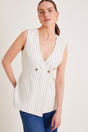 Monsoon Natural Sara Stripe Waistcoat - Image 1 of 4