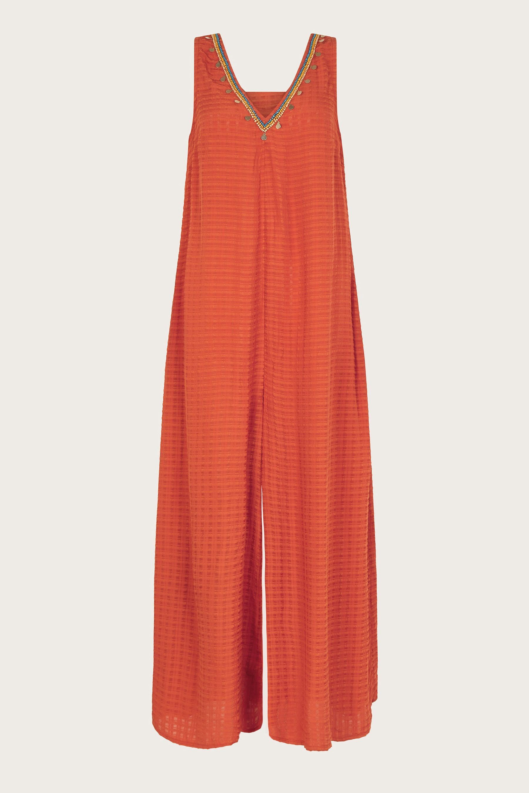 Monsoon Orange Hazel Embellished Wide Leg Jumpsuit