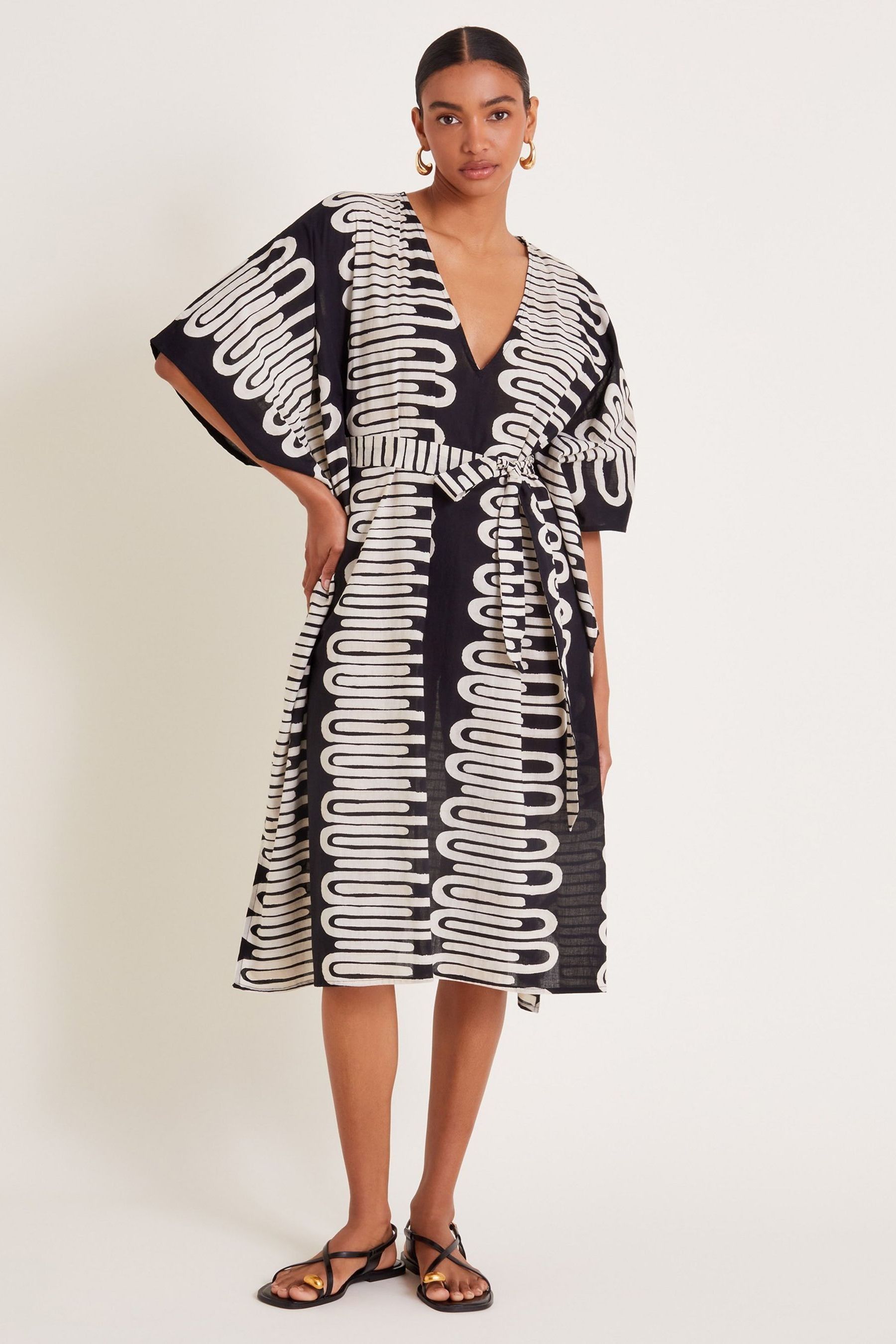 Monsoon black and white dress clearance