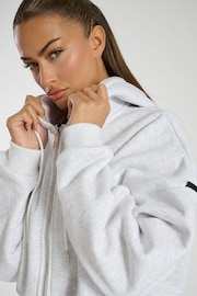 South Beach Grey Cropped Zip Up Sweatshirt - Image 5 of 6