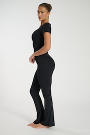 South Beach Black Flared High Waist  Leggings - Image 4 of 6