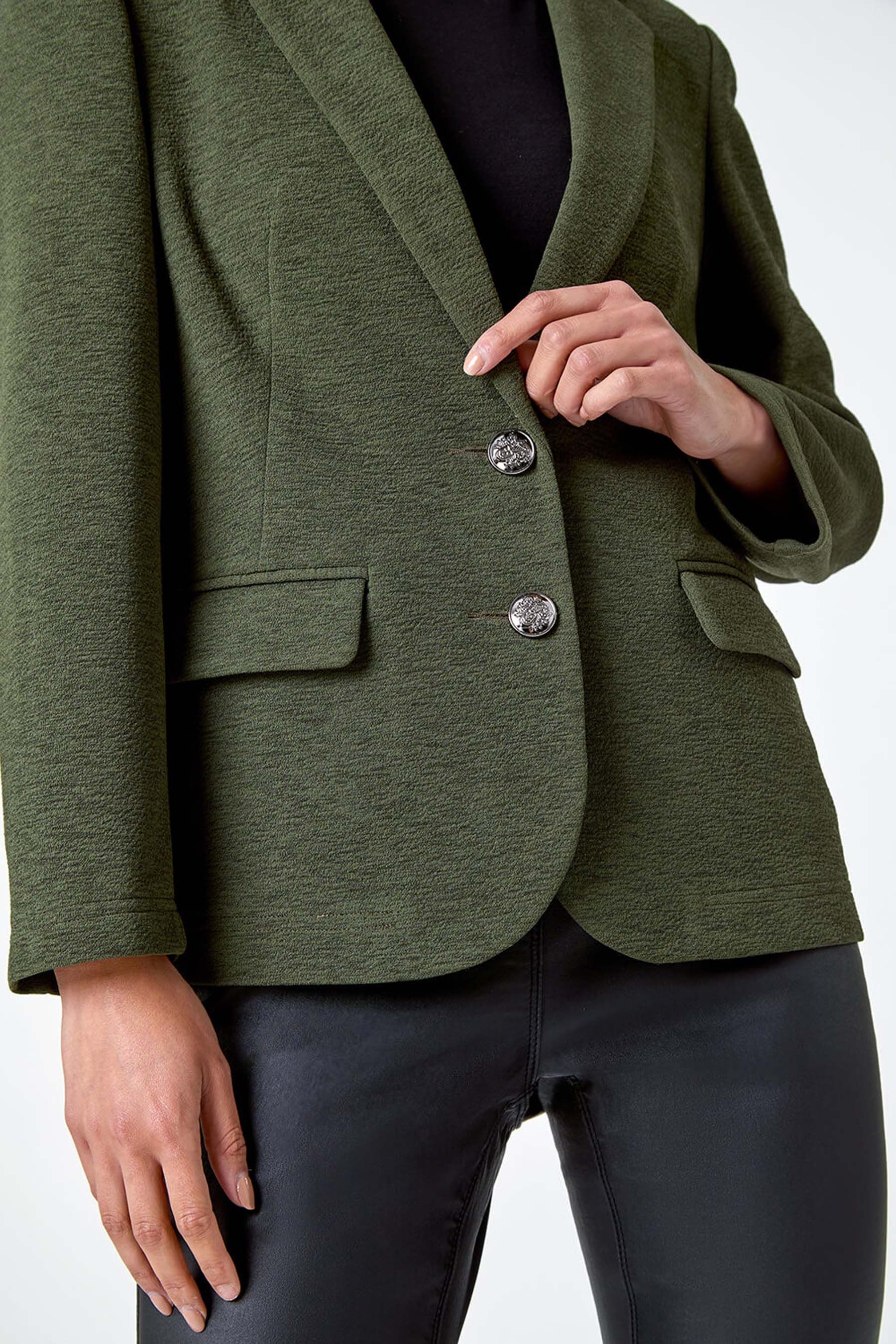 Buy Roman Green Petite Textured Blazer Jacket from the Next UK online shop