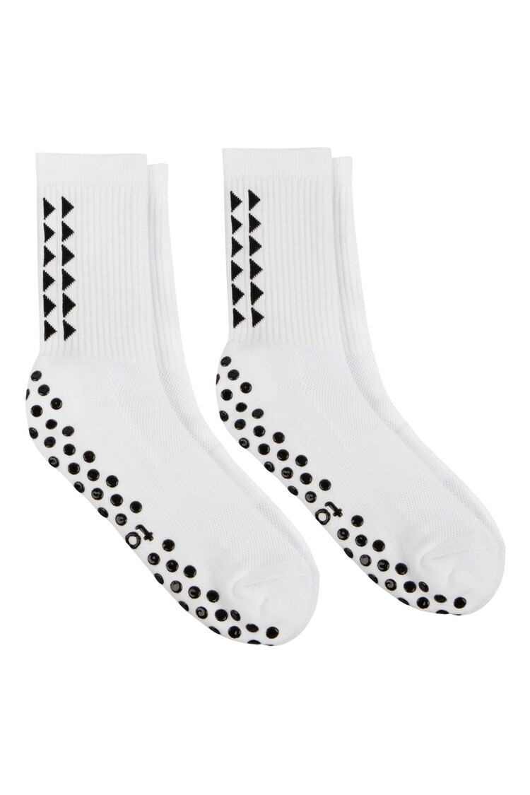 Totes White Gripper Sport Socks 2 Pair Pack - Image 1 of 5