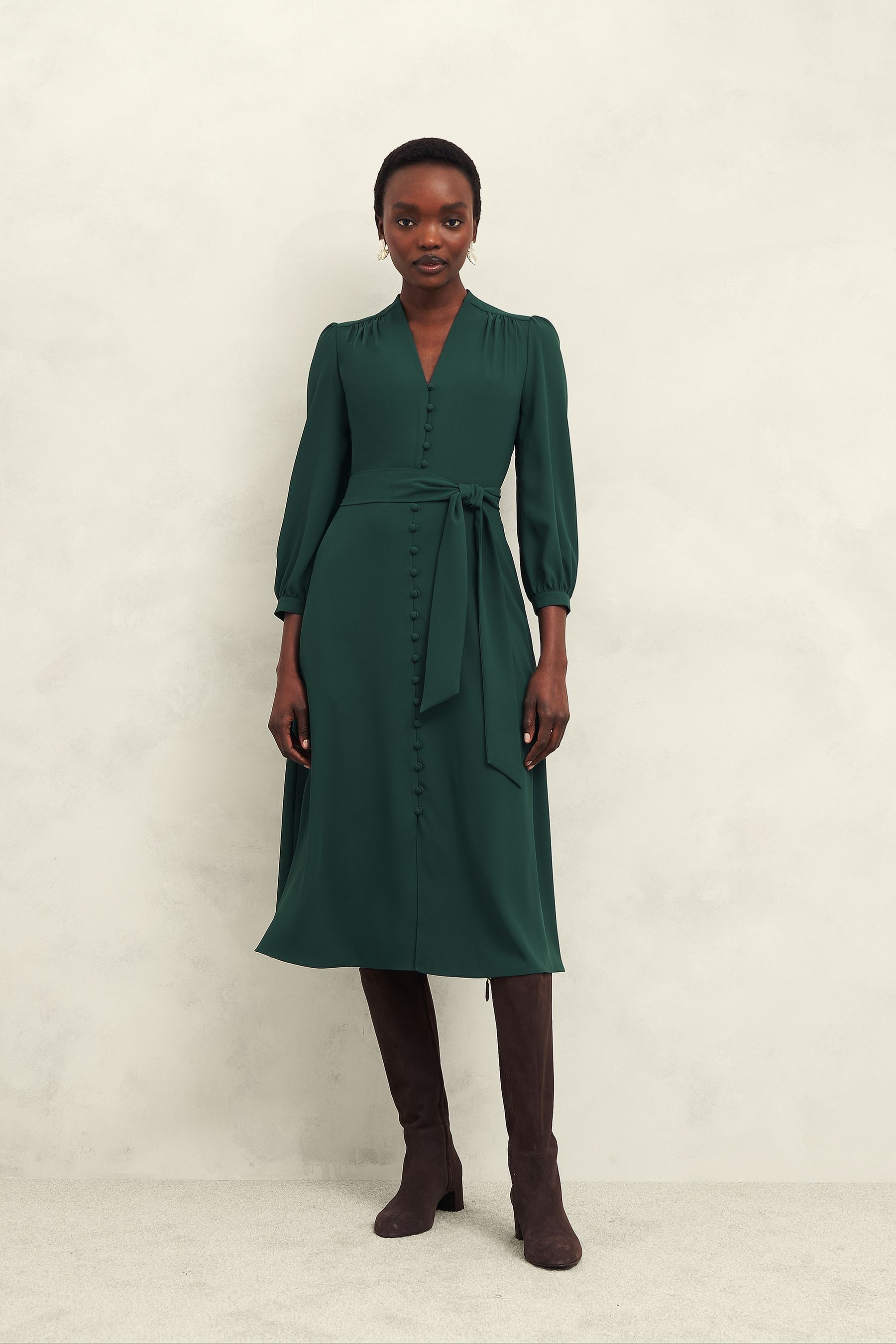 Buy Hobbs Green Magnolia Dress from the Next UK online shop