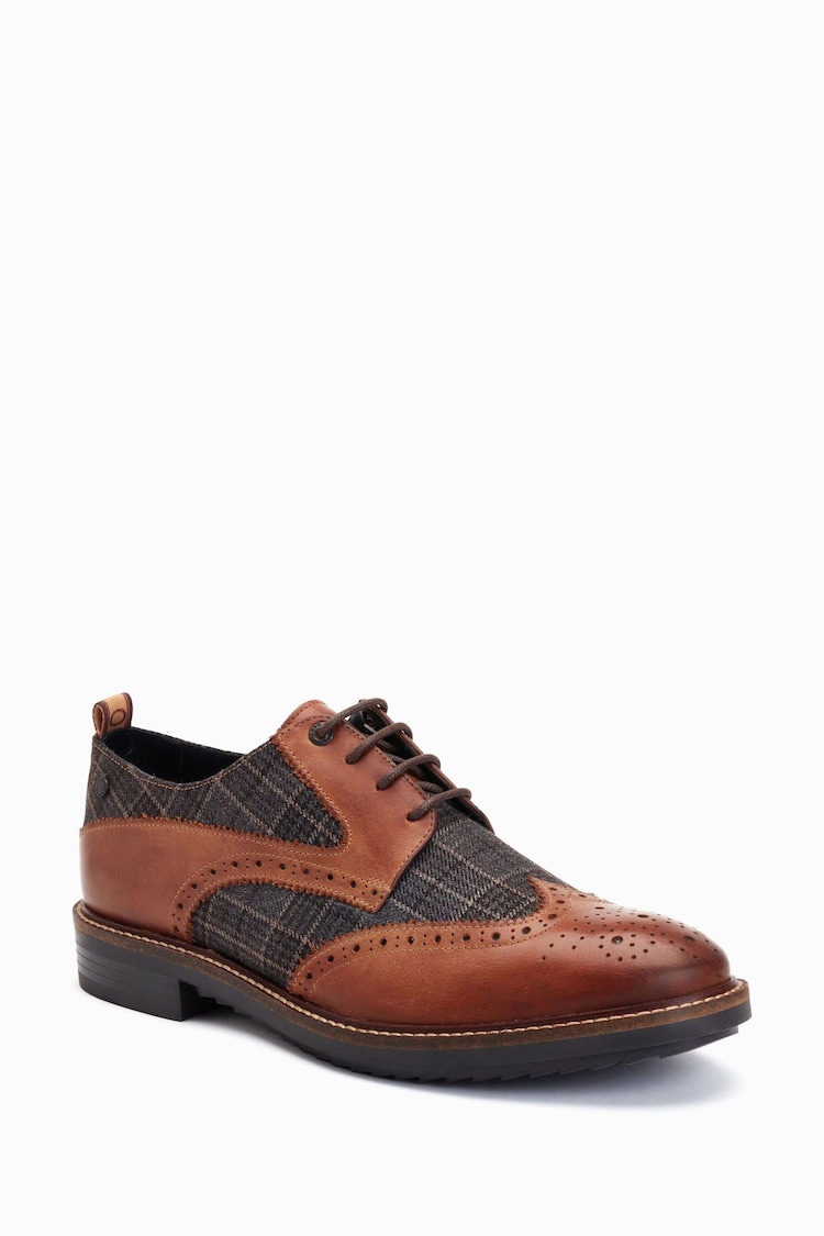 Base London Nashville Lace Up Brogue Brown Shoes - Image 2 of 6