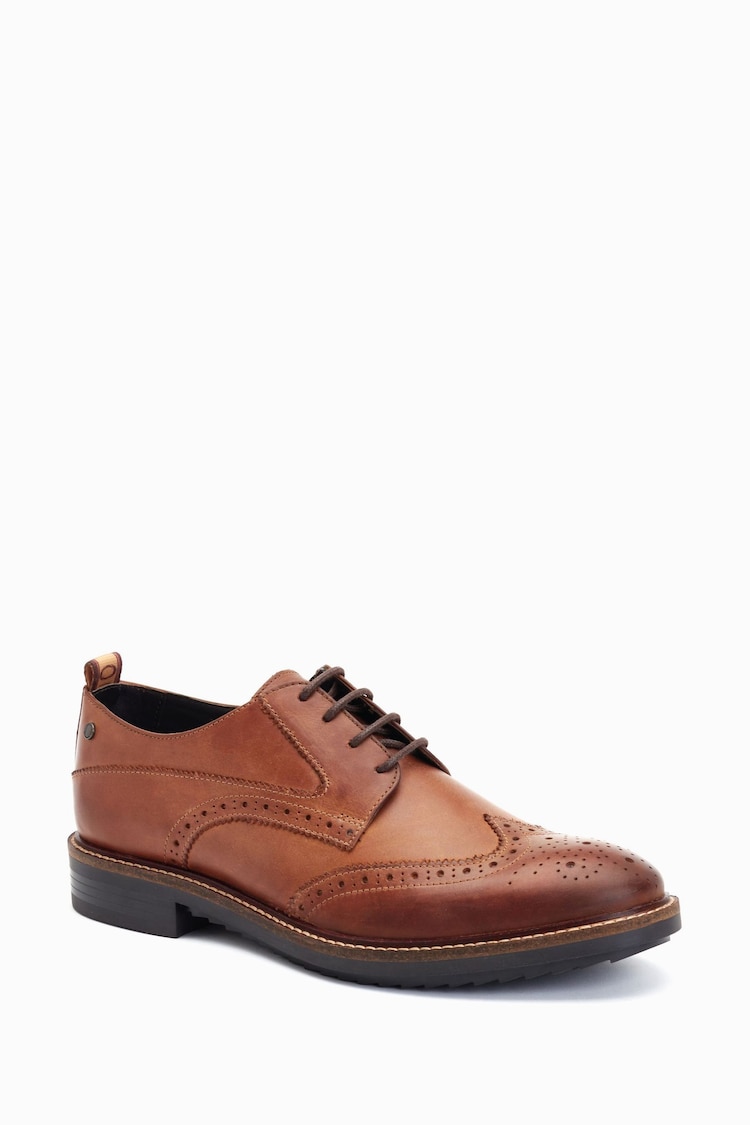 Base London Nashville Lace Up Brogue Brown Shoes - Image 2 of 6