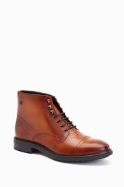 Base London Duke Lace Up Toe Cap Boots - Image 2 of 6