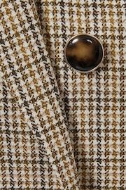 Reiss Brown Check Vida Wool Double-Breasted Houndstooth-Check Blazer - Image 8 of 8