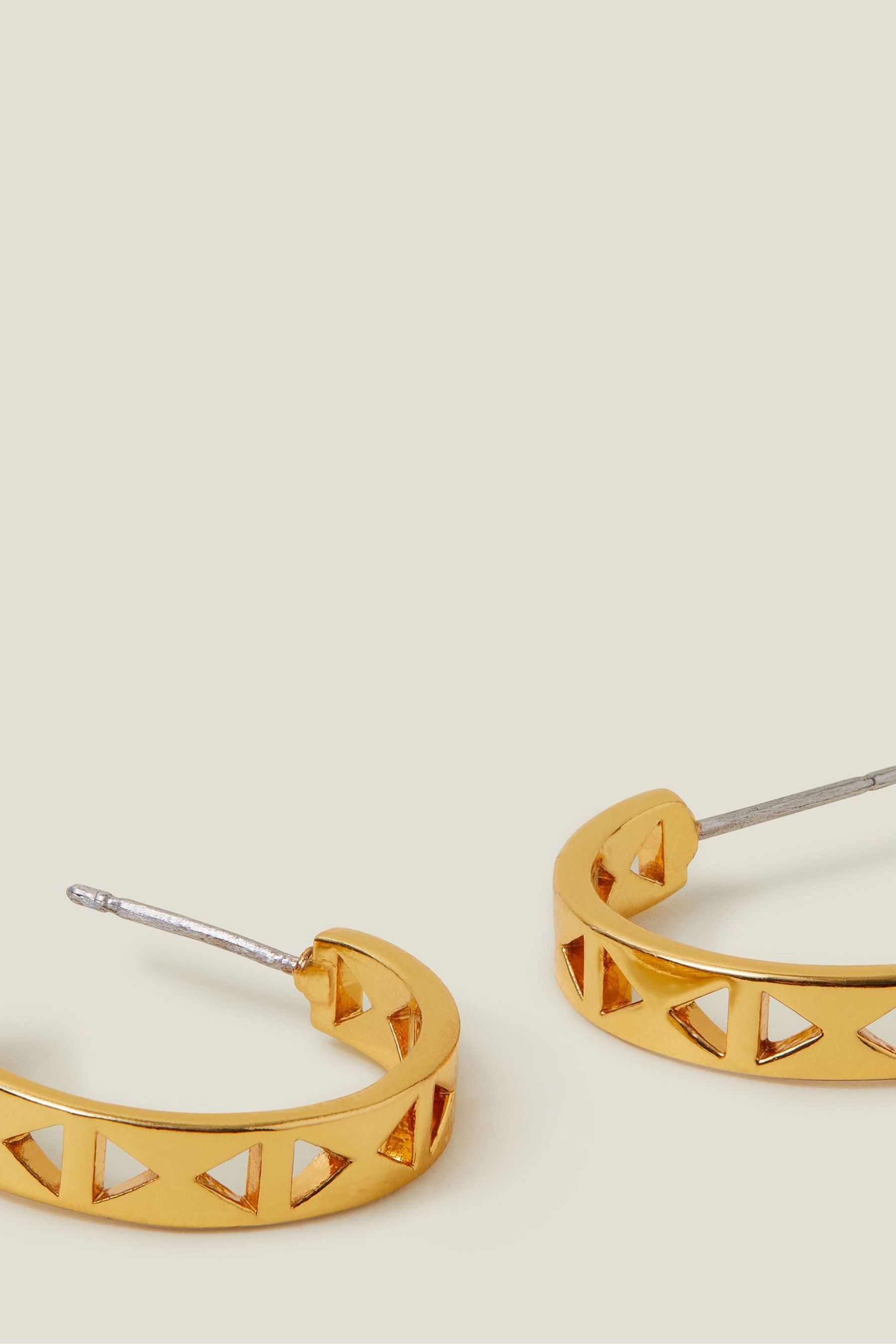 Accessorize Gold Tone 14ct Cut Out Hoops Earrings