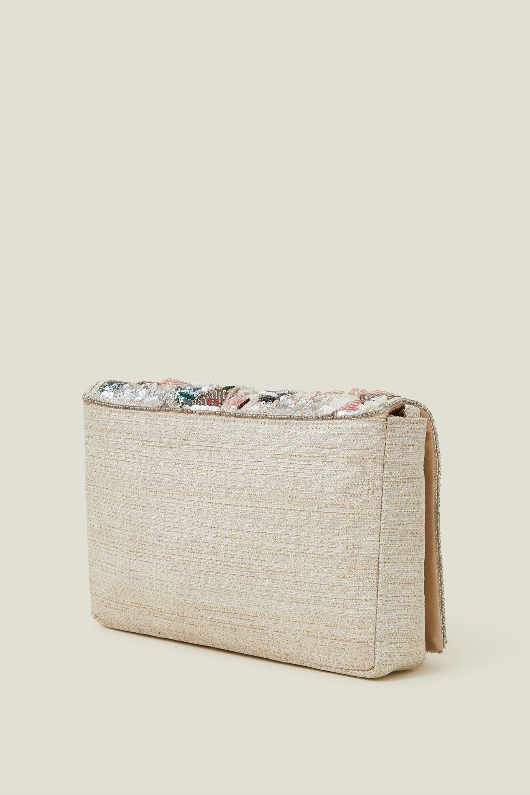 Buy Accessorize Blue Cream Floral Embroidered Tassel Clutch Bag from the Next UK online shop