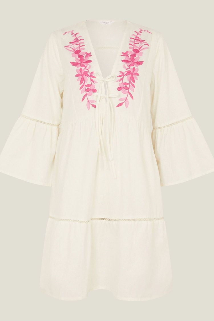 Accessorize Pink Embroidered Flute Sleeve Dress - Image 2 of 2