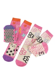 Totes Pink Childrens Original Slipper Socks 2 Pair Pack - Image 3 of 5