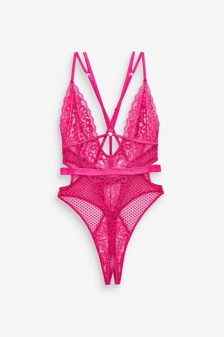 Ann Summers Pink Obsession Floral Lace Crotchless Body - Image 6 of 6