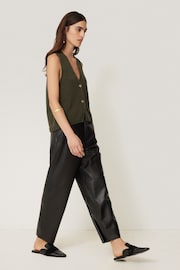 Jigsaw Green Pure 100% Cotton Knitted Waistcoat - Image 6 of 7