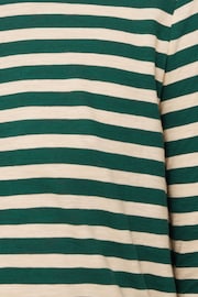 Jigsaw Green 100% Cotton Slub Stripe T-Shirt - Image 6 of 6