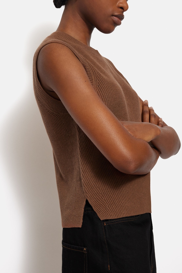 Jigsaw Brown Cotton Blend Crew Tank Top - Image 2 of 6