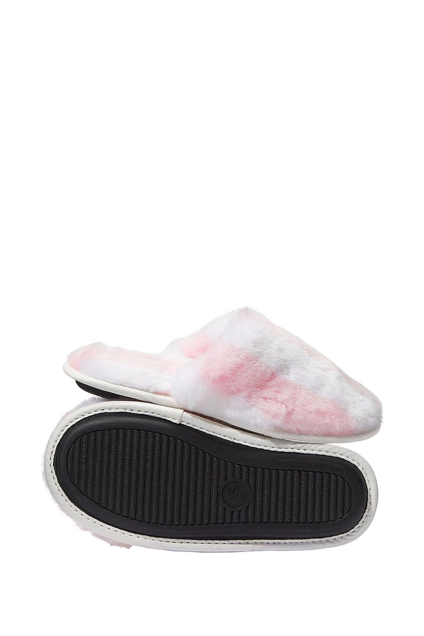 Buy Victoria s Secret Pink Iconic Stripe Faux Fur Slippers from the Next UK online shop