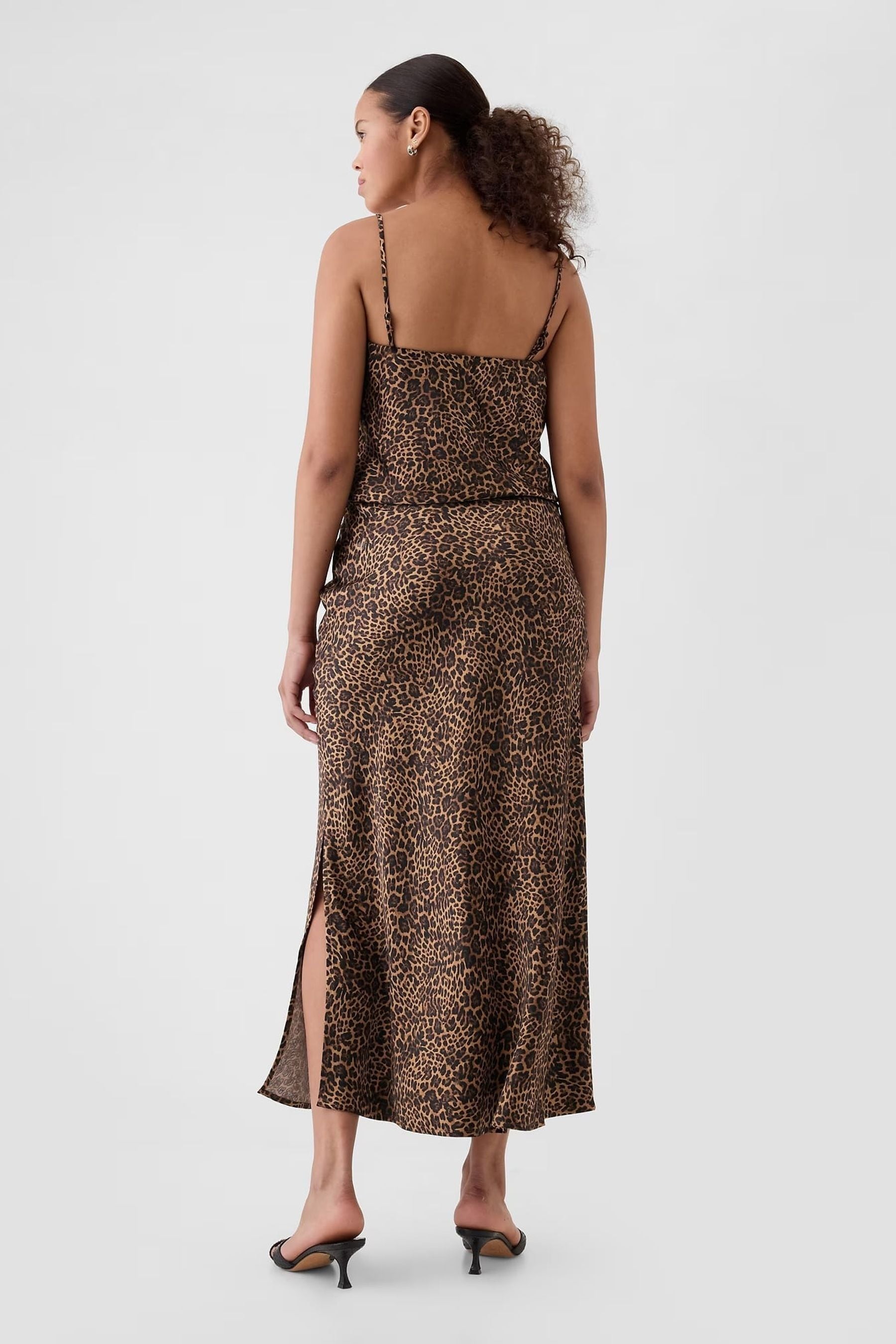 Buy Gap Brown Leopard Print Satin Maxi Skirt from Next Luxembourg