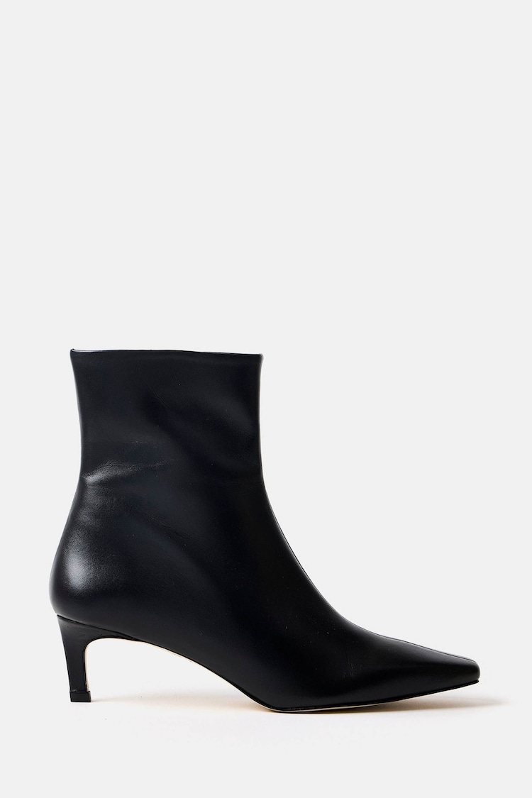 Mint Velvet Black Leather Ankle Boots - Image 2 of 3