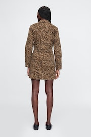 Gap Brown Leopard Denim Mini Dress - Image 2 of 4