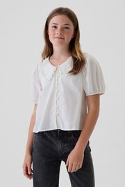 Gap White Ruffle Collar Shirt (4-13yrs) - Image 1 of 5