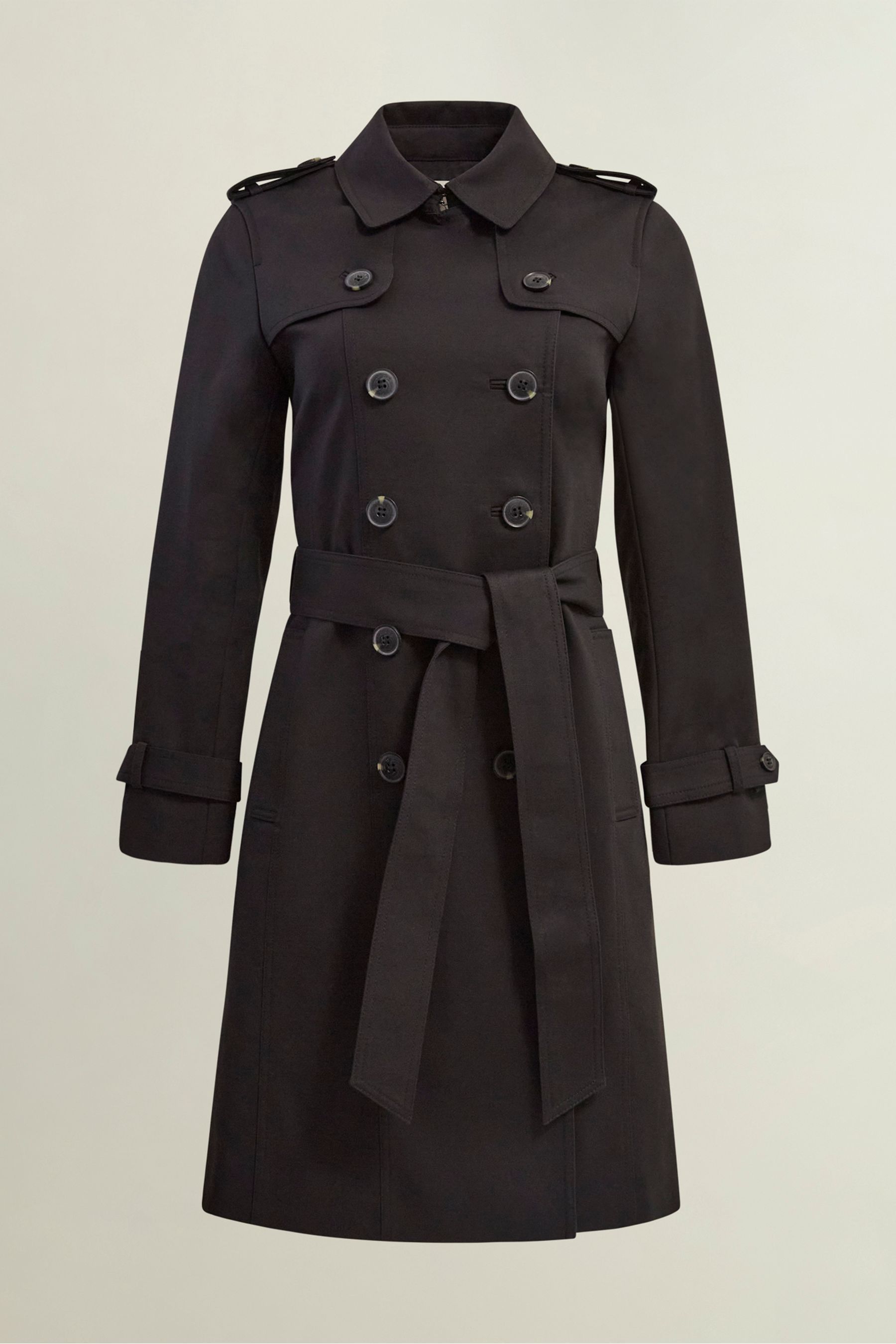 Hobbs black trench coat store