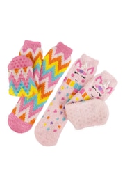 Totes Pink Supersoft Slipper Socks 2 Pair Pack - Image 1 of 5