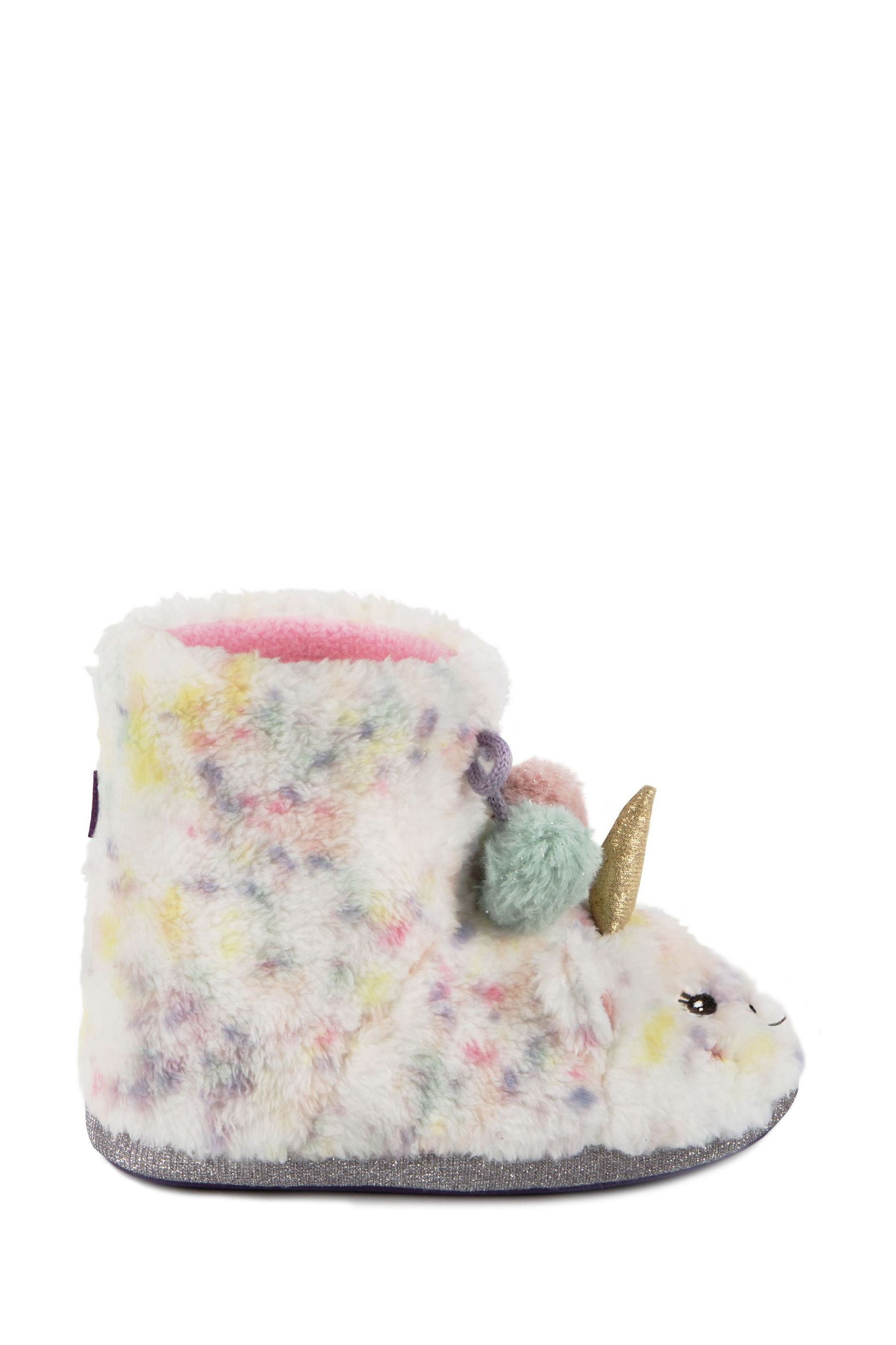 Buy Totes Cream Childrens Totes Unicorn Faux Fur Bootie Slippers from the Next UK online shop