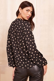 Friends Like These Black Ruffle Detail Long Sleeve Blouse - Image 4 of 4