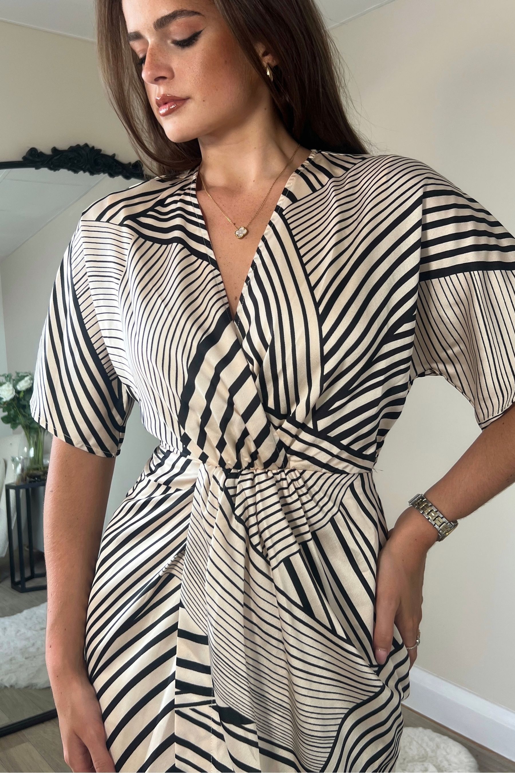 Buy Girl In Mind Cream Chelsea Wrap Detailing Midi Dress from Next USA