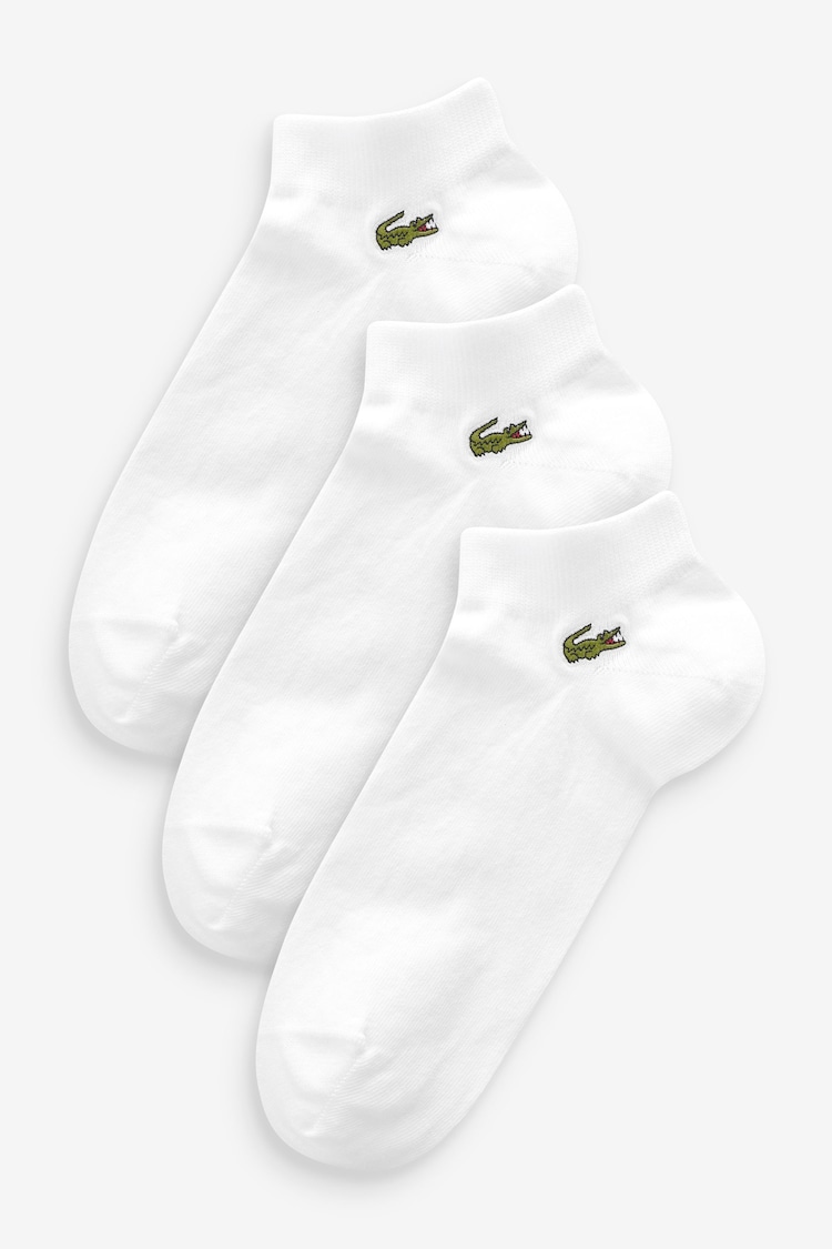 Lacoste Monochrome Short White Socks 3 Pack - Image 1 of 6