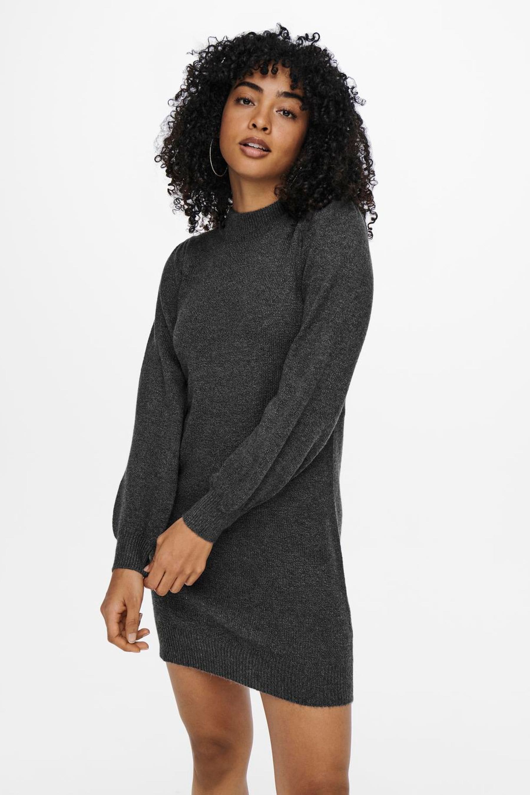 Buy JDY Grey High Neck Knitted Jumper Dress from Next Luxembourg