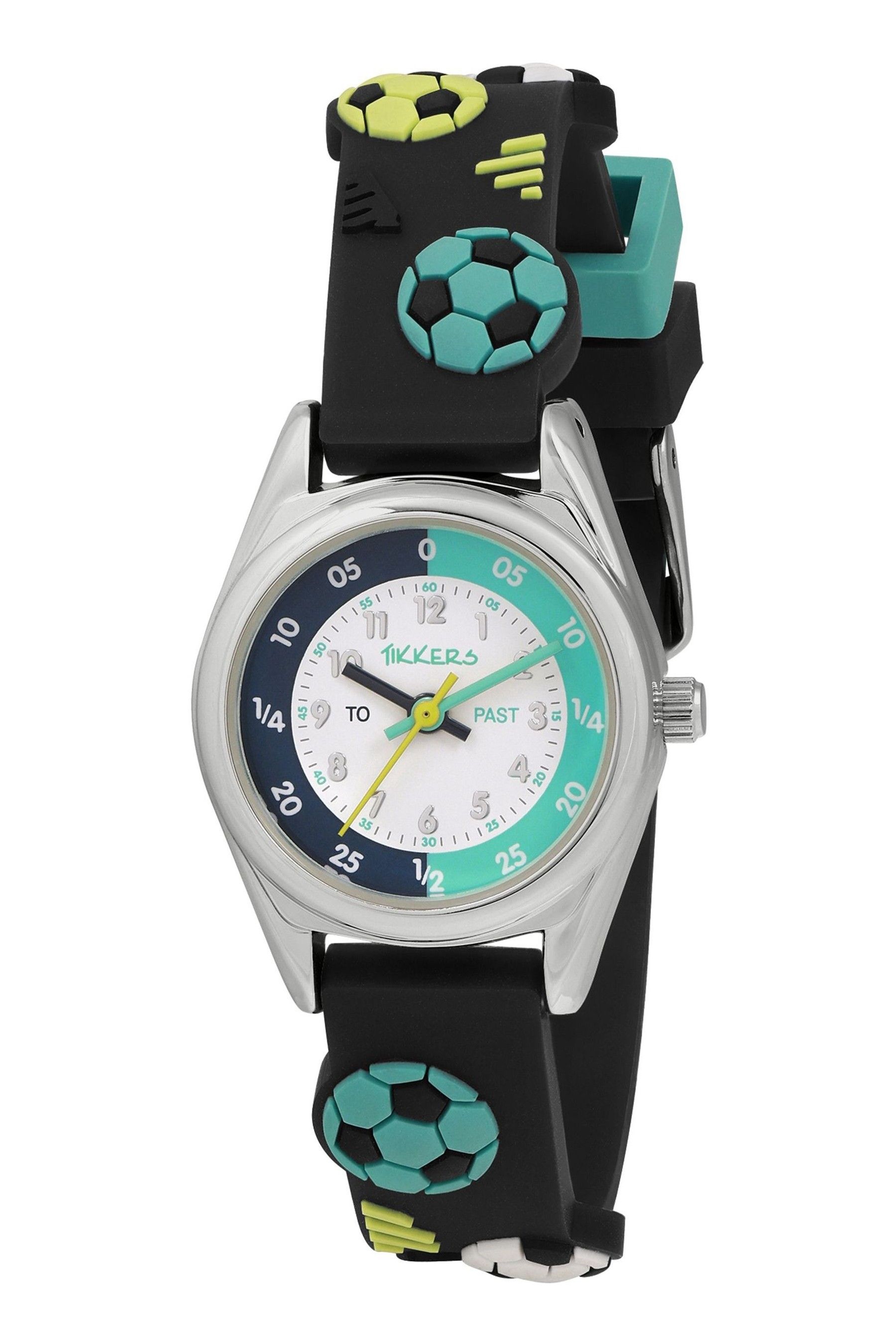 Buy Tikkers Blue Time Teacher 3D Navy Football Silicone Strap Watch from the Next UK online shop