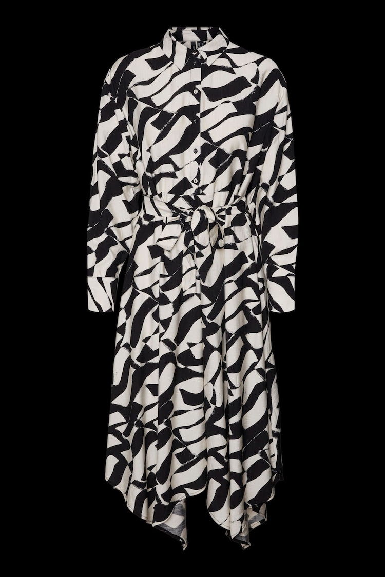 VERO MODA Black Mono Abstract Print Shirt Dress - Image 6 of 6