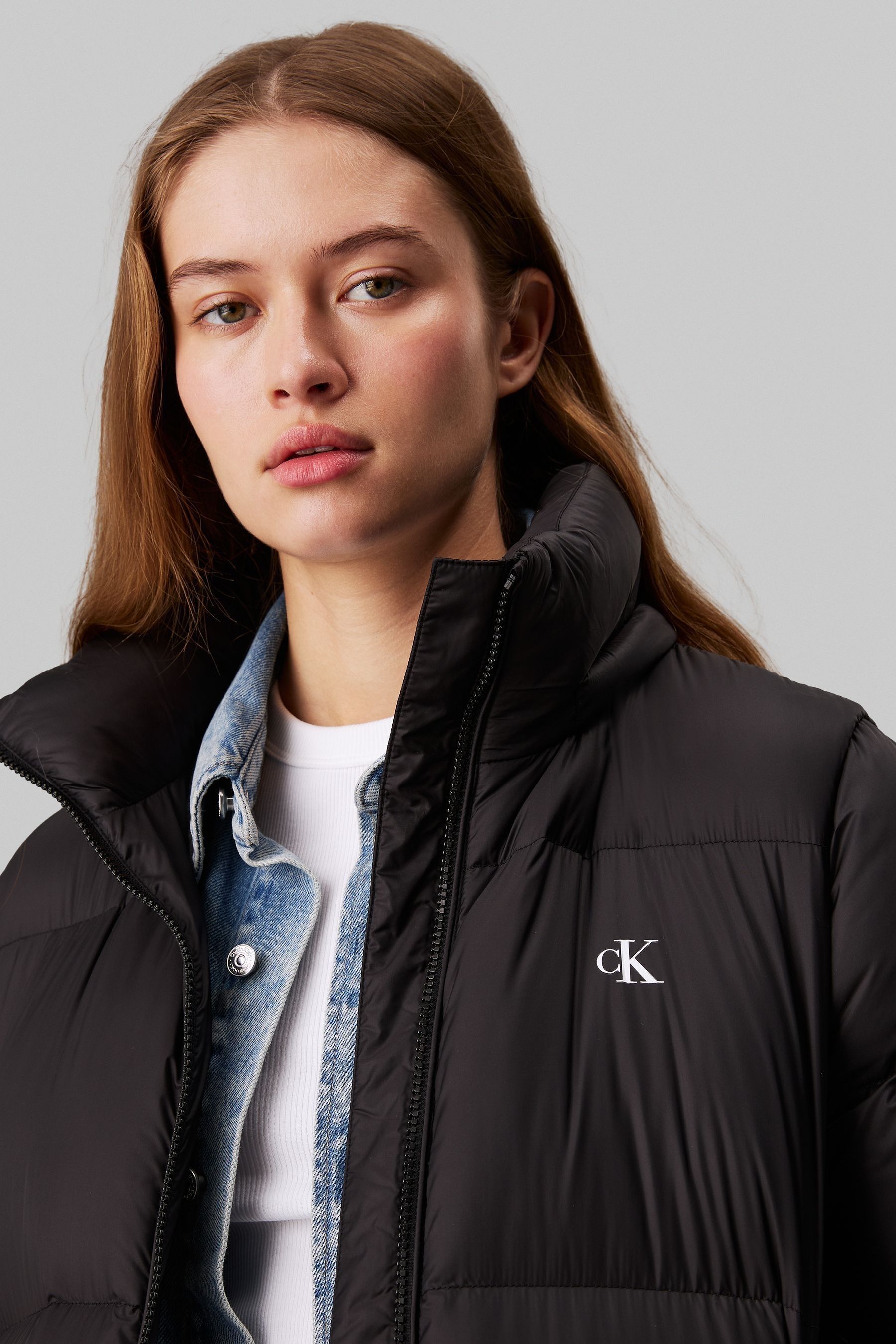 Buy Calvin Klein Black Down Long Puffer Jacket from Next Oman